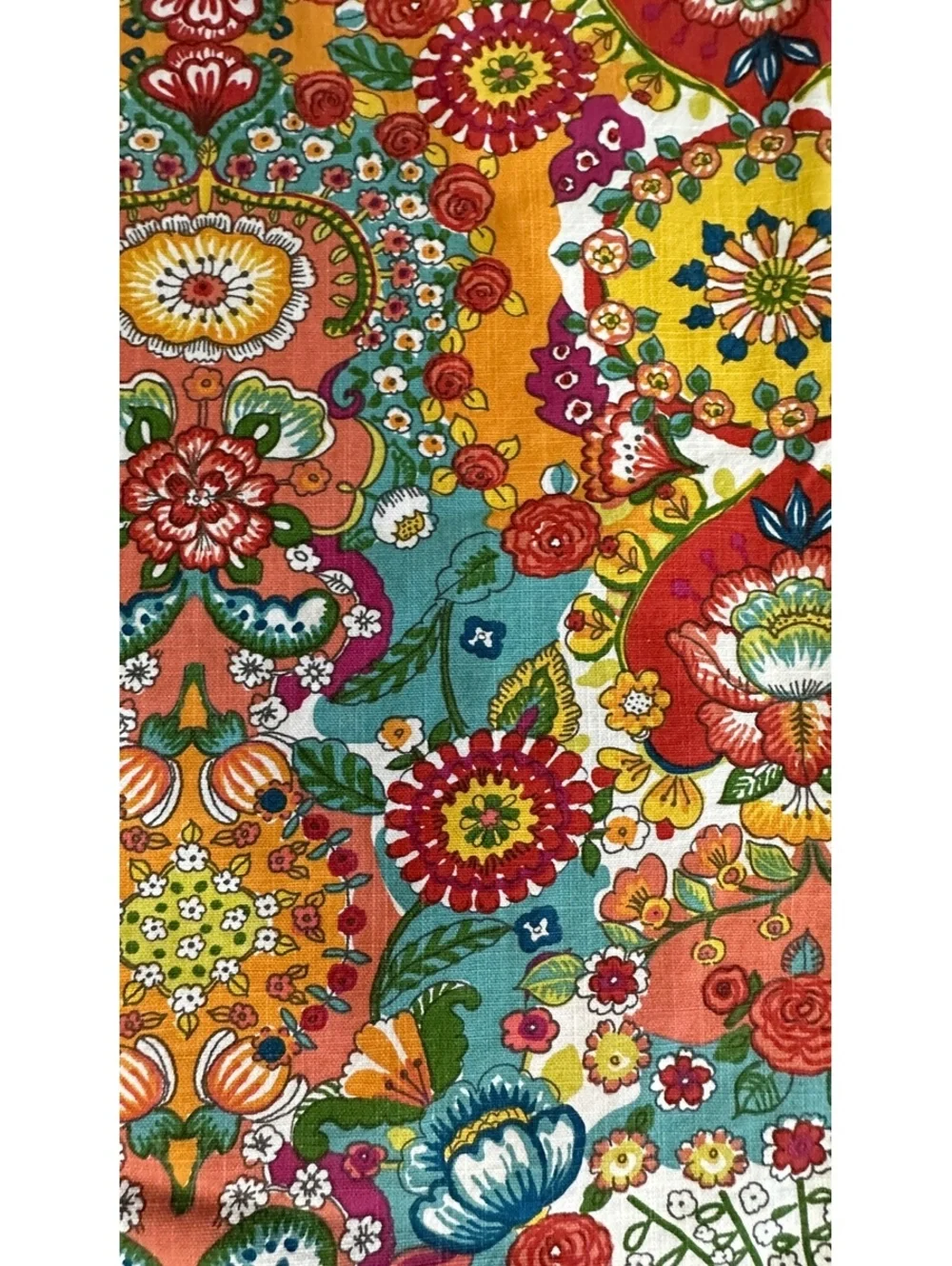 World Market Tablecloth Venice Multicolor Paisley 57x87 Cotton Boho Morocco